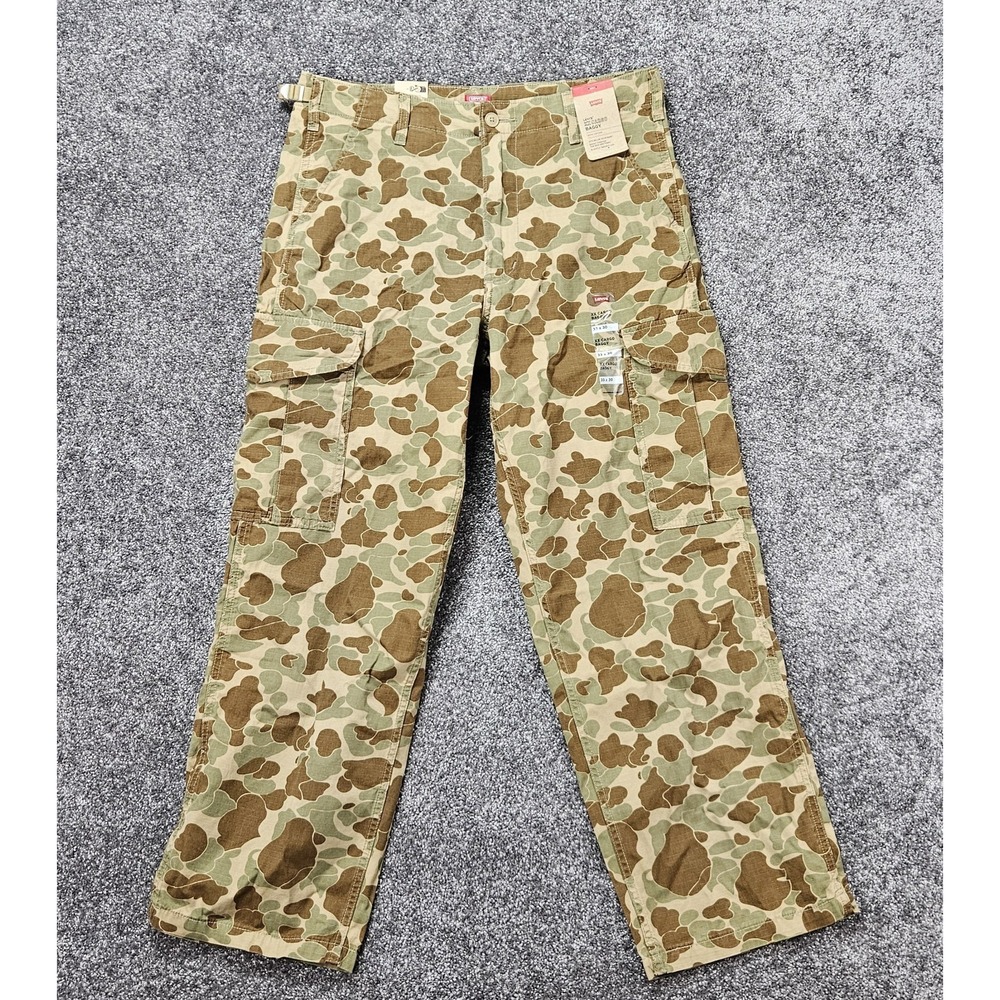 Levi's XX Cargo Baggy Ripstop Pants Men's 33x30 Camo Camouflage Military NWT
